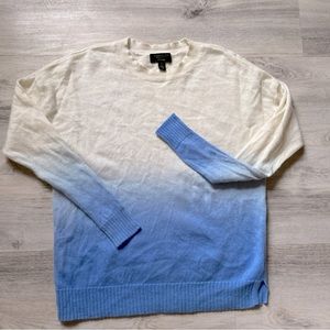 Charter Club Cashmere Cream and Blue Sweater Women’s Size Small